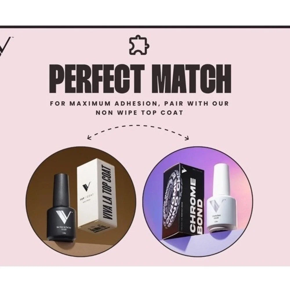 V Beauty Pure Chrome Bond UV/LED‎ .5 Oz New In Open Box Nail Polish